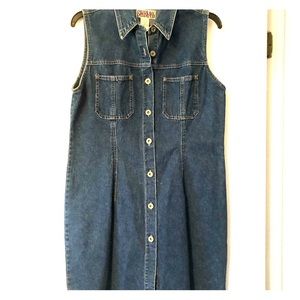 Vintage denim button up dress